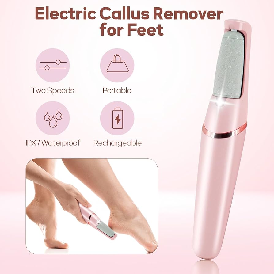 Rechargeable Electric Foot File – Callus Remover with Dual Rollers