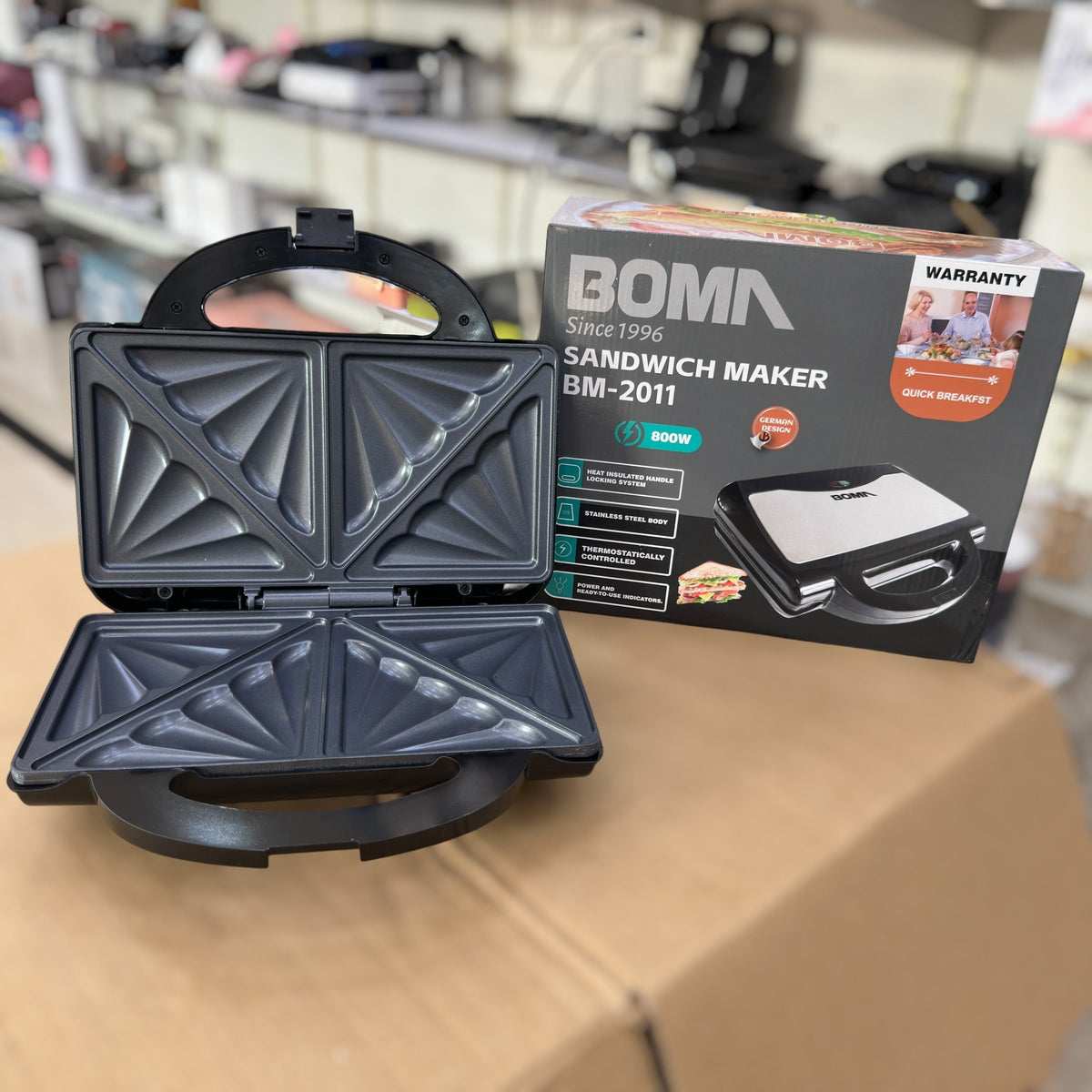 Flexer 800W Sandwich Maker, Non-Stick Plates