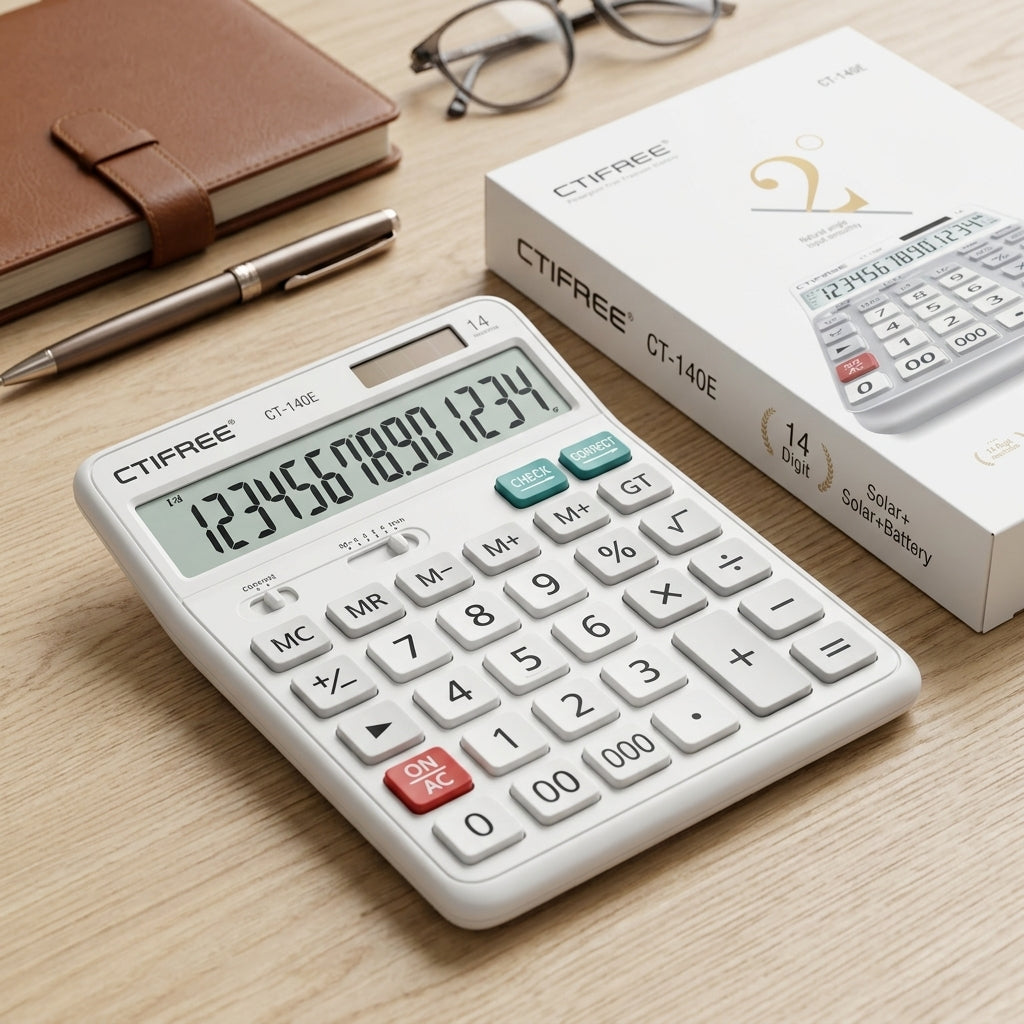 14 Digit Dual Power Calculator – Large Display Solar & Battery