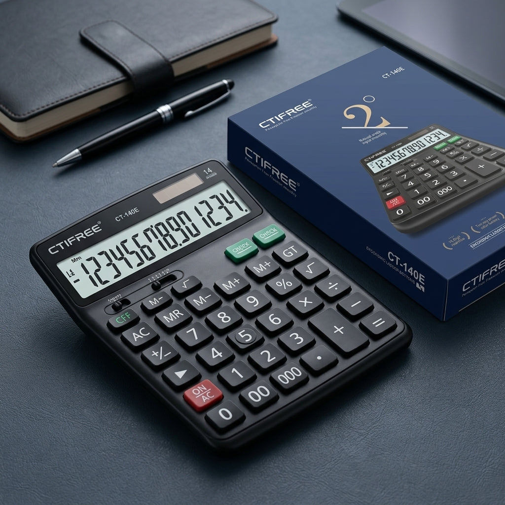 14 Digit Dual Power Calculator – Large Display Solar & Battery