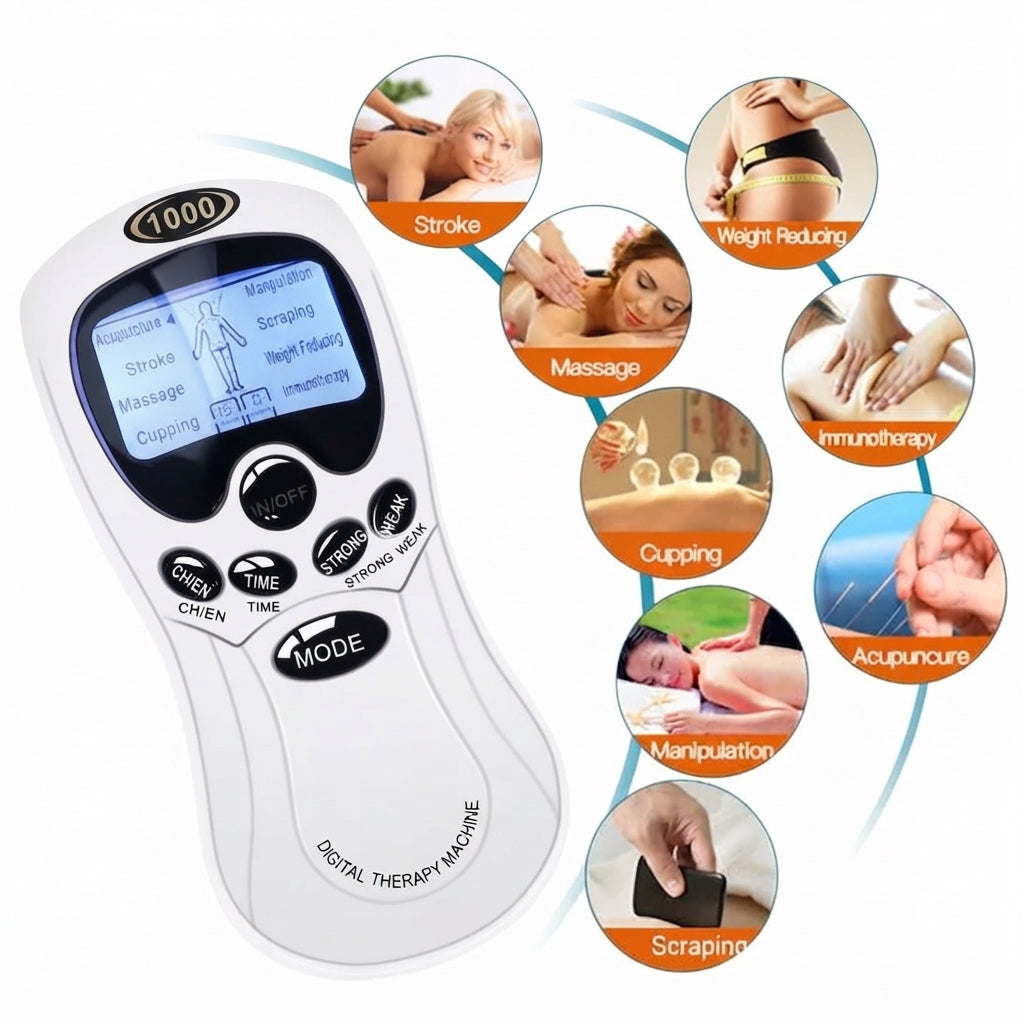 Digital TENS Therapy Machine – Electric Pulse Body Massager