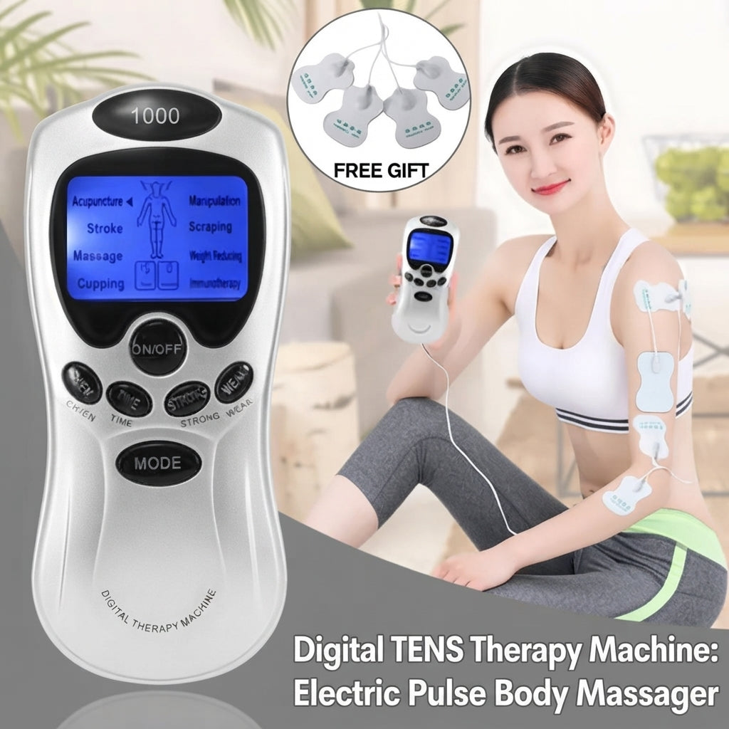 Digital TENS Therapy Machine – Electric Pulse Body Massager