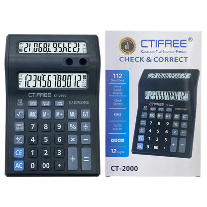 Large Double-Sided Desktop Calculator – 12-Digit Display for Office, Shop & Home Use