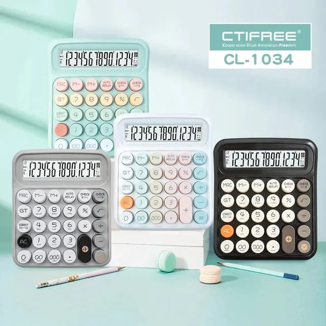 12 Digit Large Display Calculator – Big Button Desktop & Office Calculator