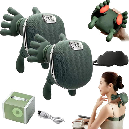 Cordless Shiatsu Neck & Shoulder Massager with Heat – 3-Speed Deep Kneading