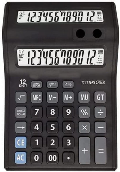 Large Double-Sided Desktop Calculator – 12-Digit Display for Office, Shop & Home Use