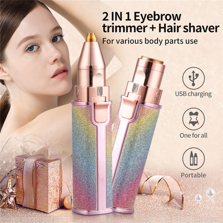 2-in-1 Rechargeable Facial Hair Remover & Eyebrow Trimmer