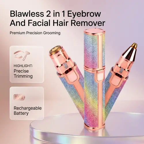 2-in-1 Rechargeable Facial Hair Remover & Eyebrow Trimmer