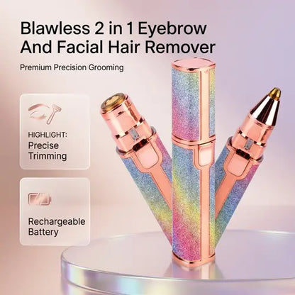 2-in-1 Rechargeable Facial Hair Remover & Eyebrow Trimmer
