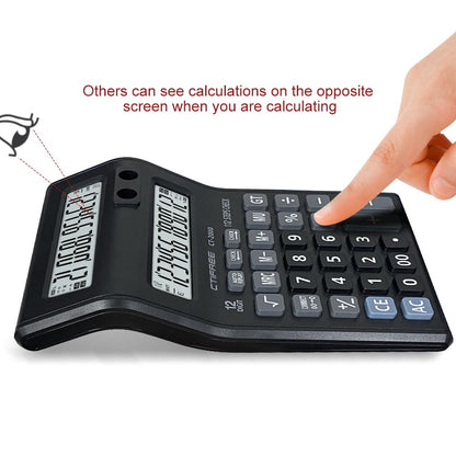 Large Double-Sided Desktop Calculator – 12-Digit Display for Office, Shop & Home Use