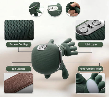 Cordless Shiatsu Neck & Shoulder Massager with Heat – 3-Speed Deep Kneading